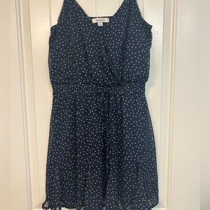 Francesca’s Navy Polka Dot Mini Dress Size Medium